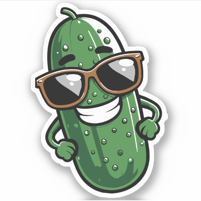 Cute Pickle Custom-Cut Vinyl Stickers (Front)