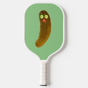 Cute Pickle Face Avocado Eyes Pickleball Paddle