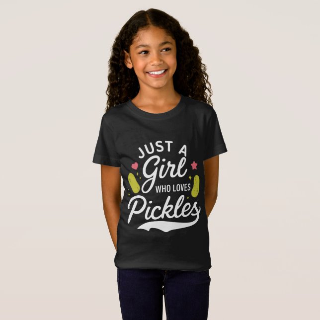 Cute Pickle Lover Girl's Tee (Front Full)