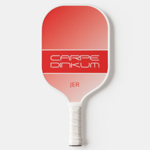Cute Pickleball Dink Pun Gradient Initials Red Paddle