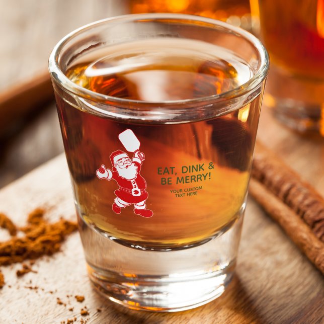 Cute Pickleball Santa Christmas  Shot Glass (Creator Uploaded)