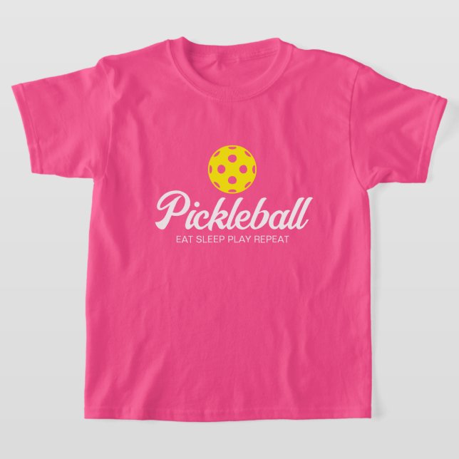 Cute pickleball sports kid's t shirt for girl (Laydown)