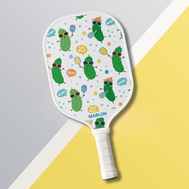 Cute Pickles playing Pickleball Pickleball Paddle (Creator Uploaded)