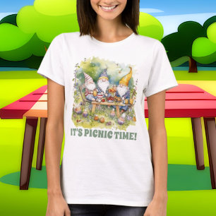 cute picnic add text gnomes T-Shirt