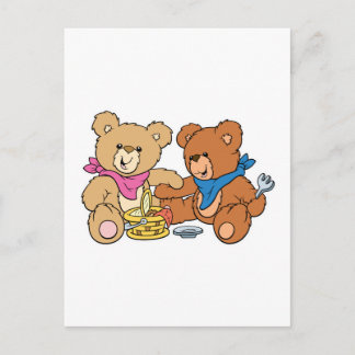Cute Picnic Bears Postcard