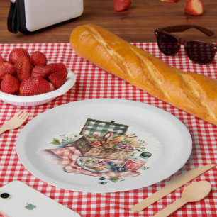 cute picnic party lovers Paper Plates
