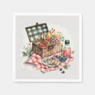 cute picnic party lovers Paper Plates Napkin