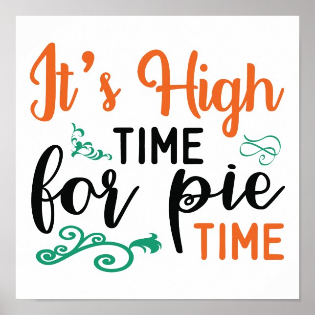 cute pie time word art poster (Front)