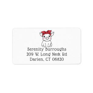 Cute Pig Bandanna Funny Farm Animal Piglet Farmer Label