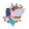 cute pig belly dancer cartoon character