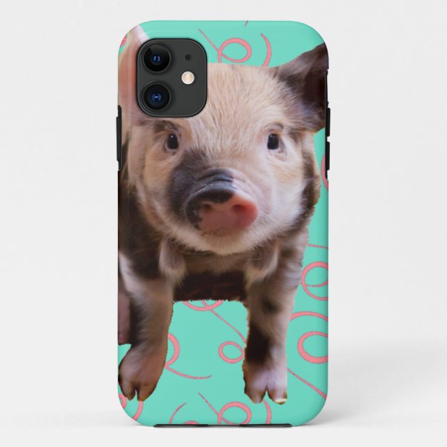 Cute Pig - Blue & Pink Swirls Case-Mate iPhone Case (Back)