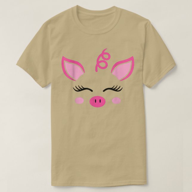 Cute Pig Bunny Egg Funny Toddler Girls Kids Easter T-Shirt (Design Front)