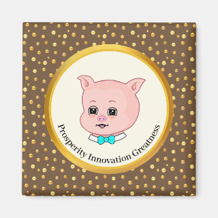 Cute Pig Cartoon Magnet