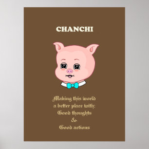 Cute Pig Cartoon Poster