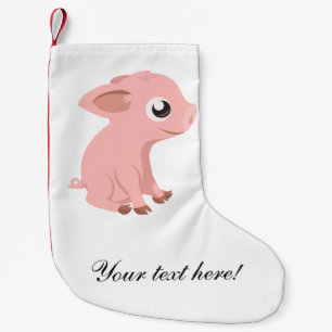 Cute pig cartoon small christmas stocking