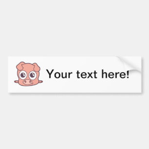 Cute pig clipart bumper sticker