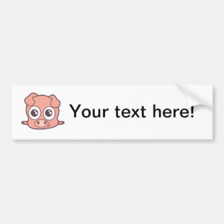 Cute pig clipart bumper sticker