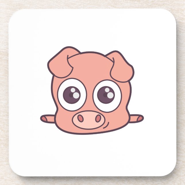 Cute pig clipart coaster (Front)