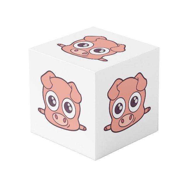 Cute pig clipart cube (Front Angled)
