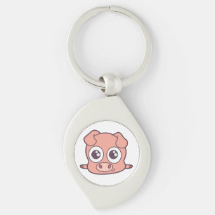 Cute pig clipart key ring