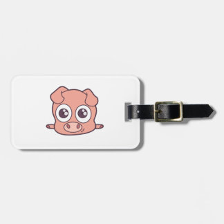 Cute pig clipart luggage tag