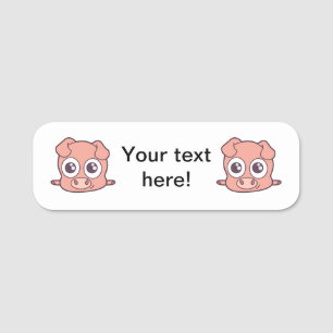 Cute pig clipart name tag