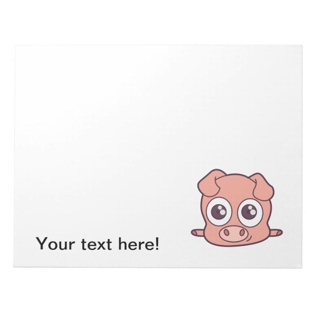 Cute pig clipart notepad (Front)