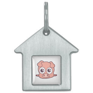 Cute pig clipart pet ID tag
