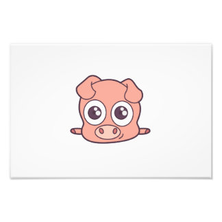 Cute pig clipart photo print