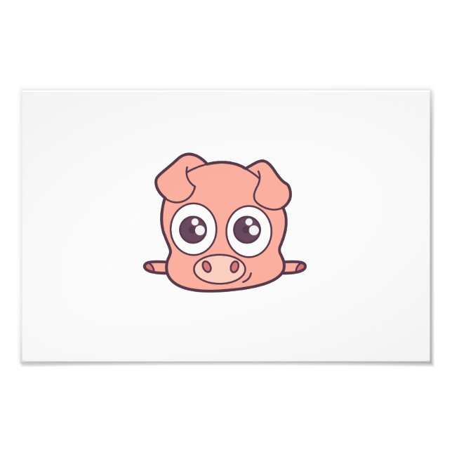 Cute pig clipart photo print (Front)