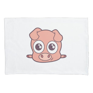 Cute pig clipart pillowcase