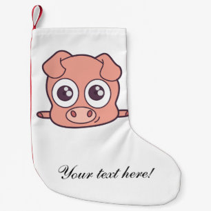 Cute pig clipart small christmas stocking