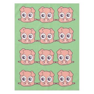 Cute pig clipart tablecloth
