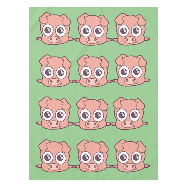 Cute pig clipart tablecloth (Front)