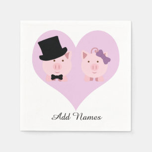 Cute Pig Couple Napkin