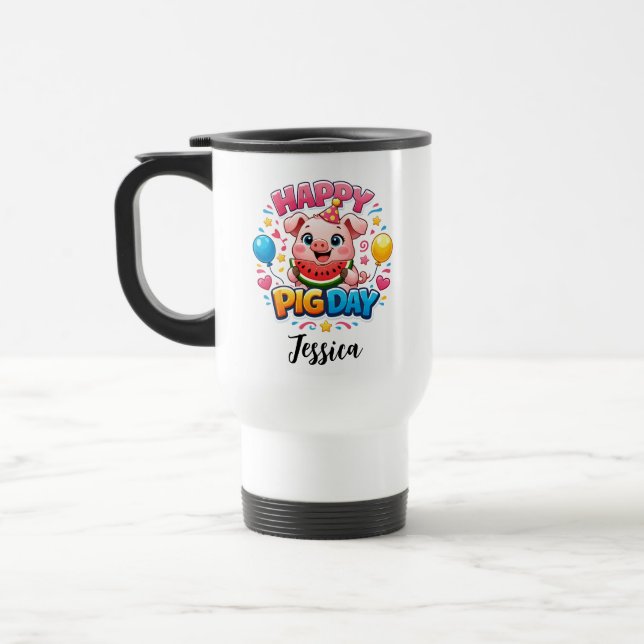 Cute Pig Day Mug – Adorable Pig Lover (Left)