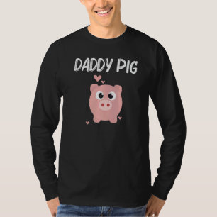 Cute Pig Designs For Dad Men Farming Animal Pigle T-Shirt
