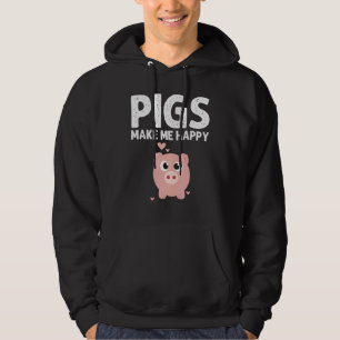 Cute Pig Designs For Men Women Farming Animal Pig Hoodie