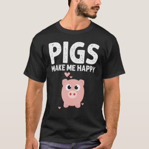 Cute Pig Designs For Men Women Farming Animal Pig T-Shirt