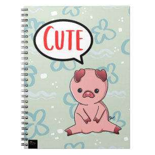 Cute Pig Doodle Comic Bubble Notebook