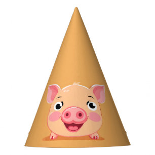 Cute Pig Face animal Farm zoo Birthday Party Hat