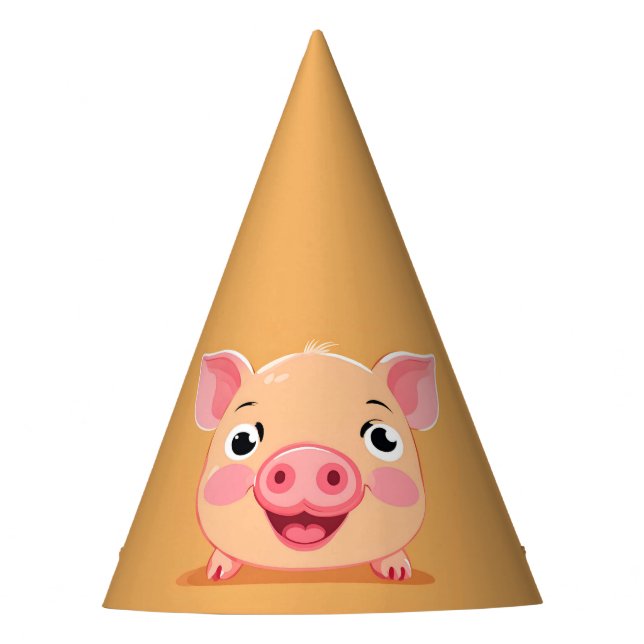 Cute Pig Face animal Farm zoo Birthday Party Party Hat (Front)