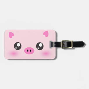 Cute Pig Face - kawaii minimalism Luggage Tag