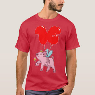 Cute Pig Fairy16th BirthdayKids Balloon Party T-Shirt
