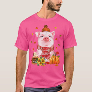 Cute Pig Farm Animals With Pumpkin Spice Fall Yall T-Shirt