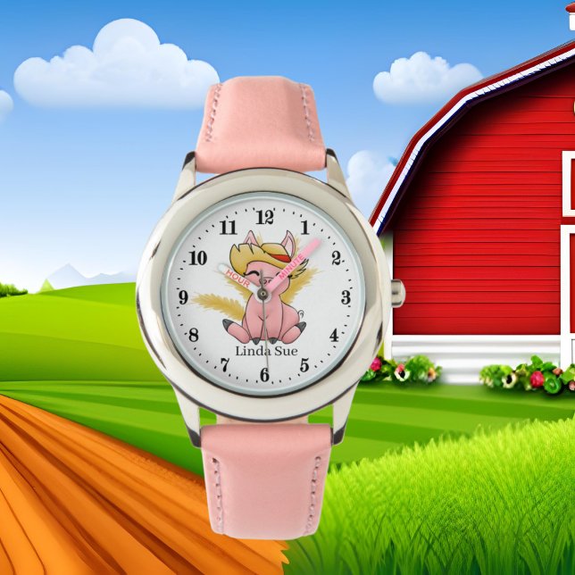 Cute pig farm lovers add name Watch (Creator Uploaded)