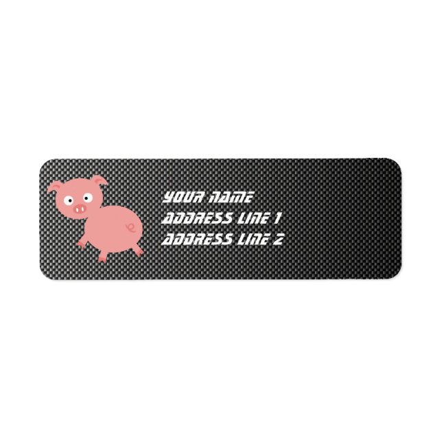 Cute Pig; Faux Carbon Fibre (Front)
