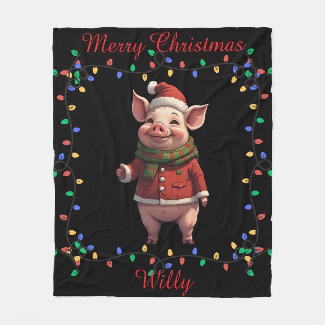 Cute Pig Fleece Blanket (Front)