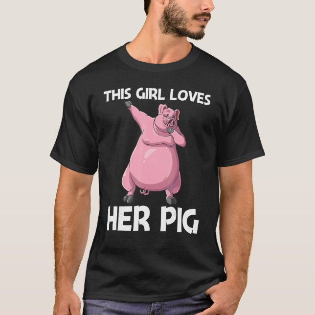 Cute Pig For Girls Kids Livestock Animal Food  1 T-Shirt (Front)