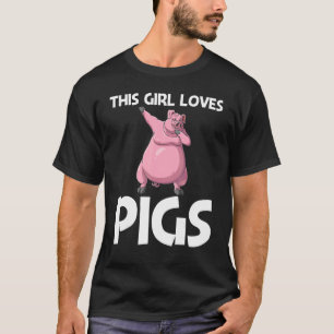 Cute Pig For Girls Kids Livestock Animal Food T-Shirt